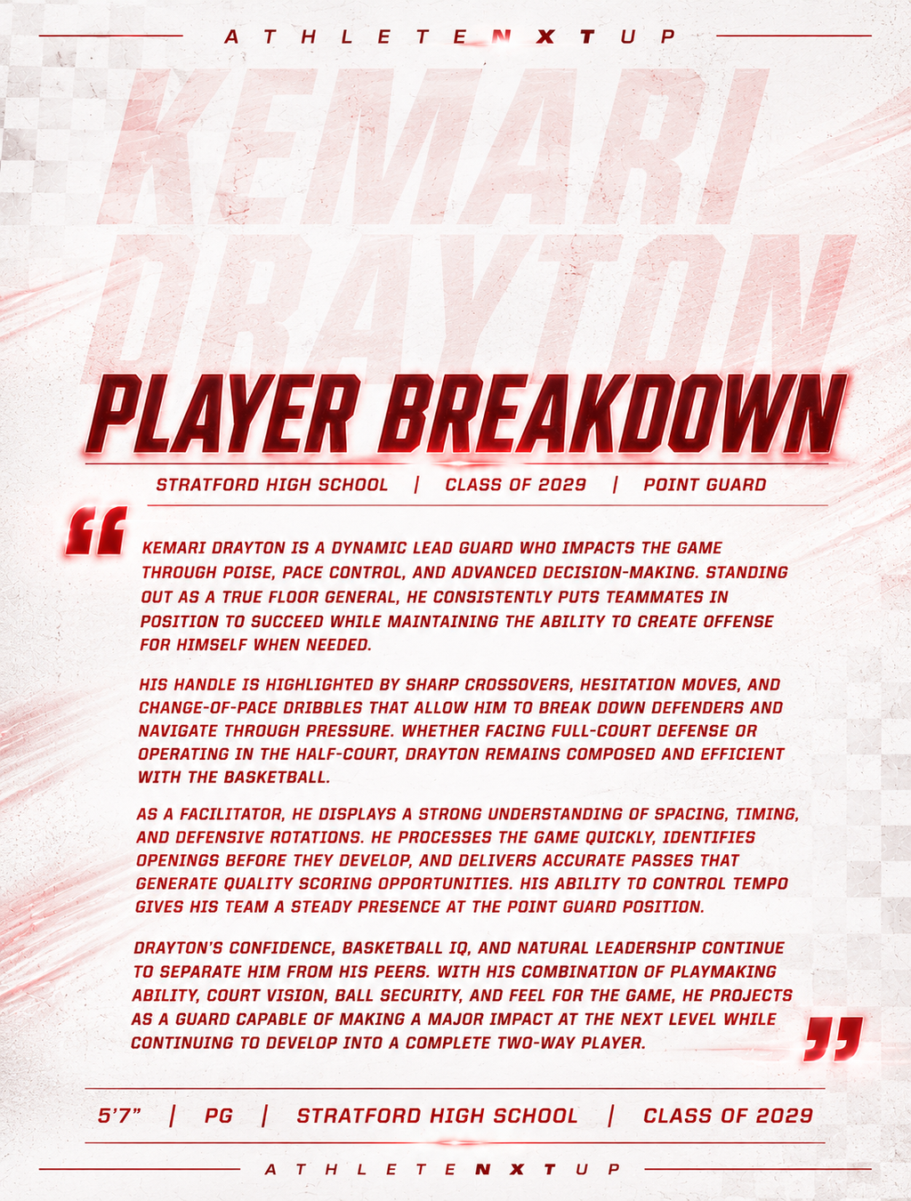 Athlete Spotlight (2-Slide Recruiting Graphic)
